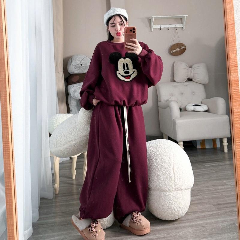  Set nỉ bông sweater mickey thêu kèm quần bom g97 
