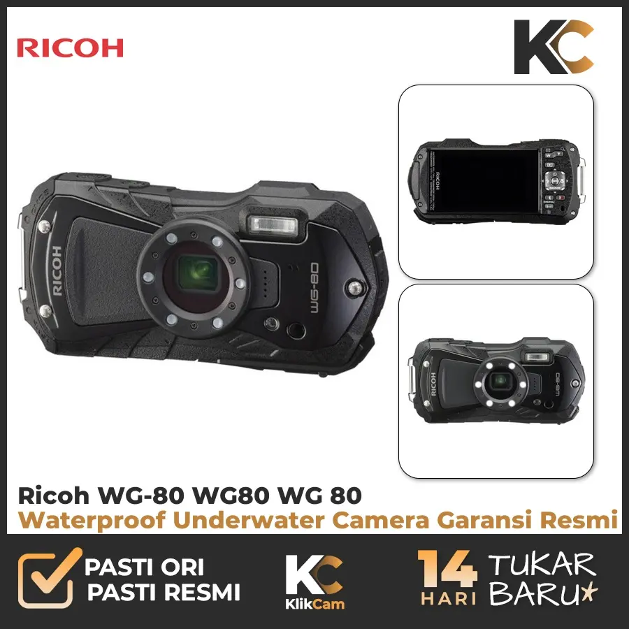 Ricoh WG-80 Waterproof Underwater Camera GARANSI RESMI