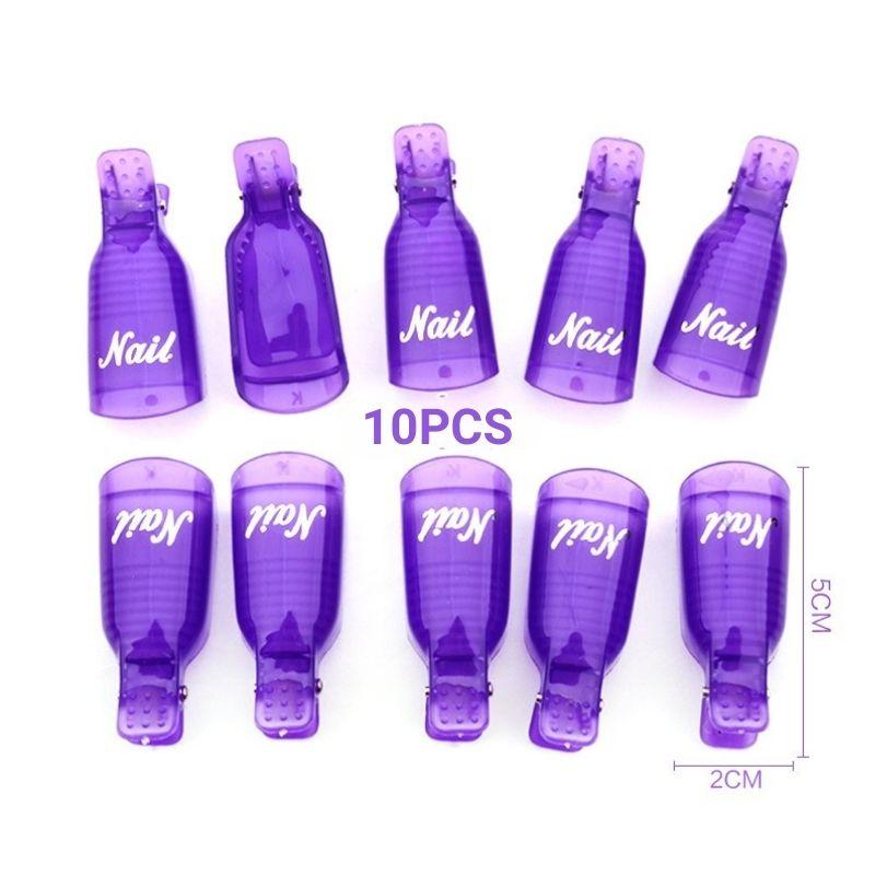10Pcs Klip Pembersih Kutek Gel Soak Off 10pcs Klip Cap Soak Off/Penghilang Kutek Uv Gel Bahan Plastik Akrilik Untuk Nail Art 4