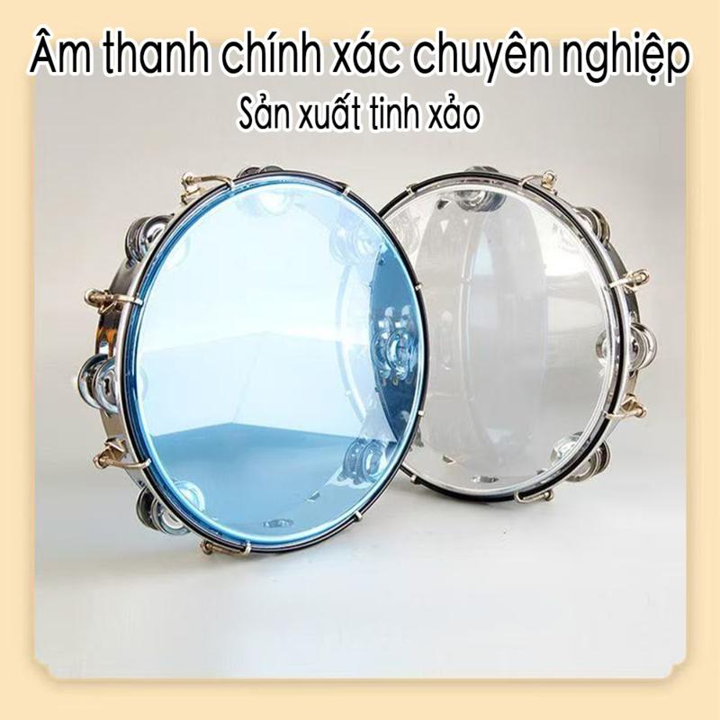 Trống tay cao cấp 10 inch điều chỉnh mặt trống, lớp hoàn thiện bạc ánh ngọc…
