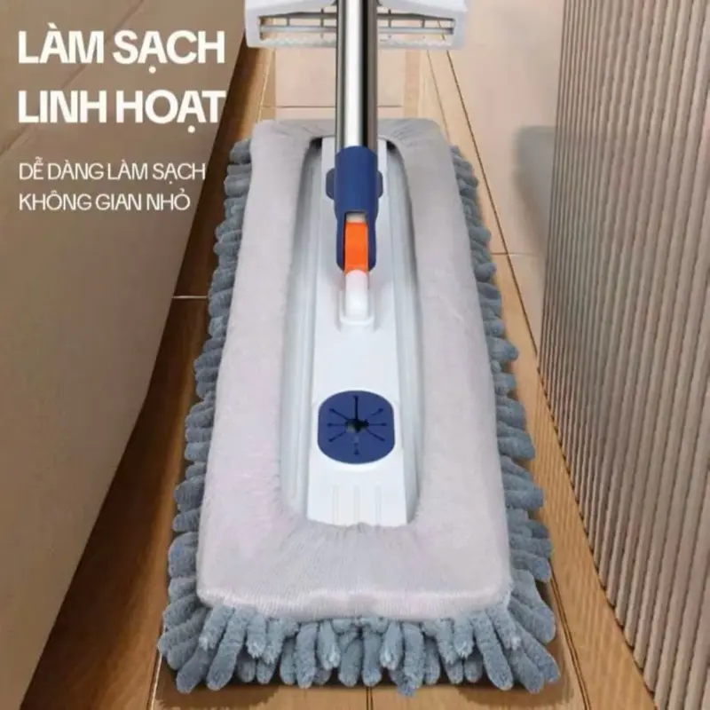 (1 Chổi + 2 Bông Lau) Cây Lau Nhà San Hô TT79 45x12CM Xoay 360 Độ Tặng Kèm 2 Miếng Lau 5