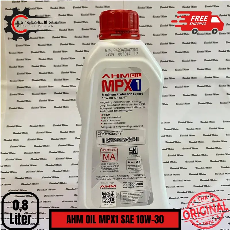 OLI MOTOR AHM OIL MPX1 10W - 30 0.8 LITER MATIC & CUB 1