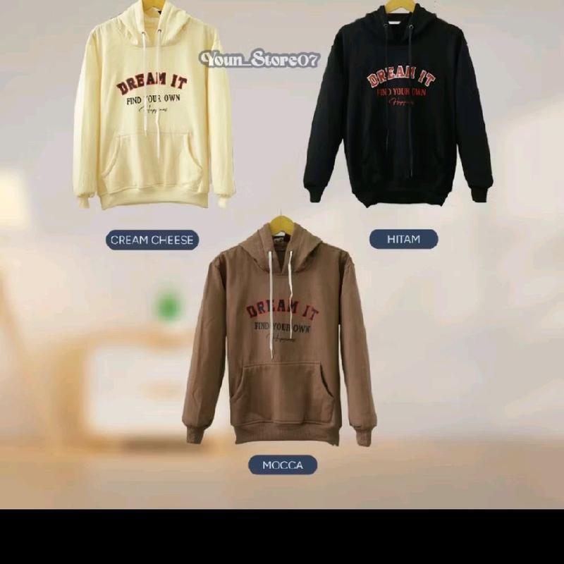 SWEATER HOODIE DREAM IT UNISEX SABLON DTF    Distro Fleece Digital 7