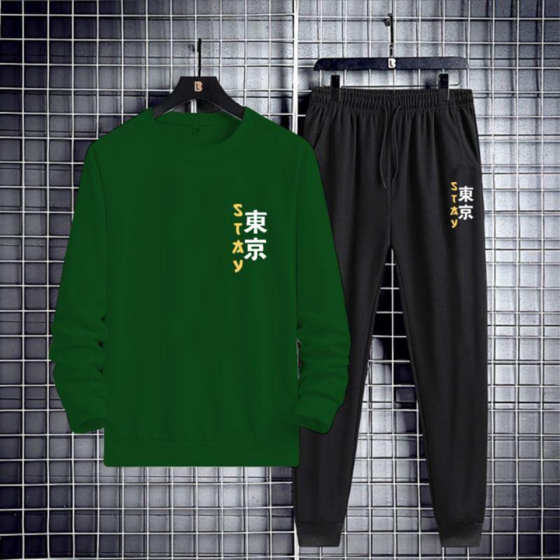 Set Pria Logo Stay Terbaru Sweater Celana Jogger Trendy II Setelan Kaos Lengan Panjang Pria II Set Sweater Celana Panjang 4