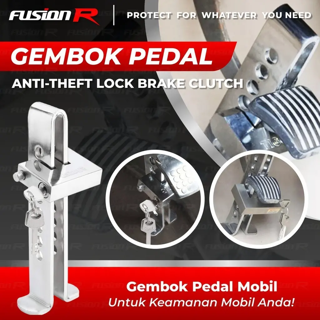 Gembok Pedal Mobil Kunci Pengaman Pedal Gas Rem Safety Jumbo FUSION R Car