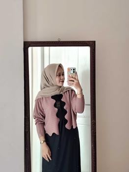 Product Review of Soraya Moeslim Cardi Azura Mix Inner Premium Dress mewah Wanita Dewasa Remaja Pesta Lebaran Cardigan Muslim waffle Santai Kardigan Outer Panjang Casual Kondangan Baju from a**🎀 1