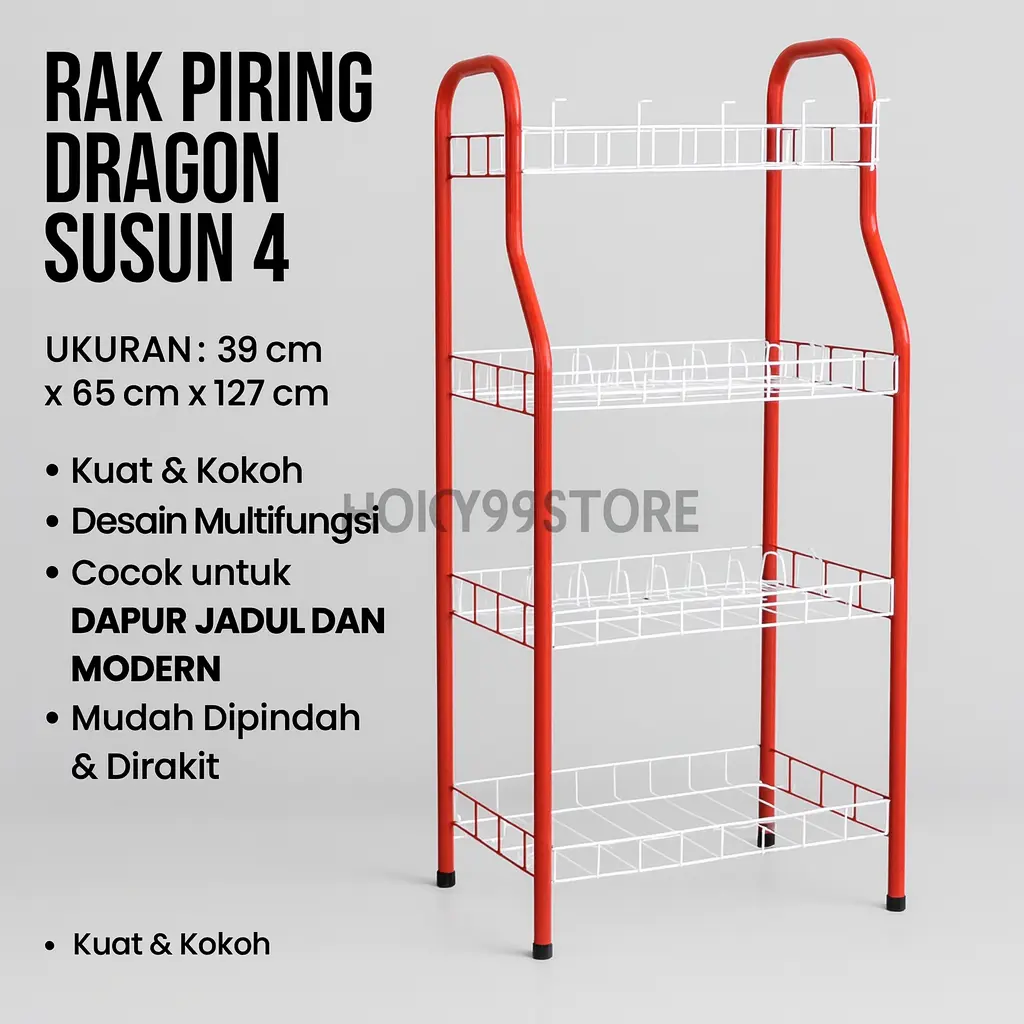 RAK PIRING SUSUN 4 HUMARIK/RAK PIRING 4 TINGKAT/RAK PIRING ANTI KARAT