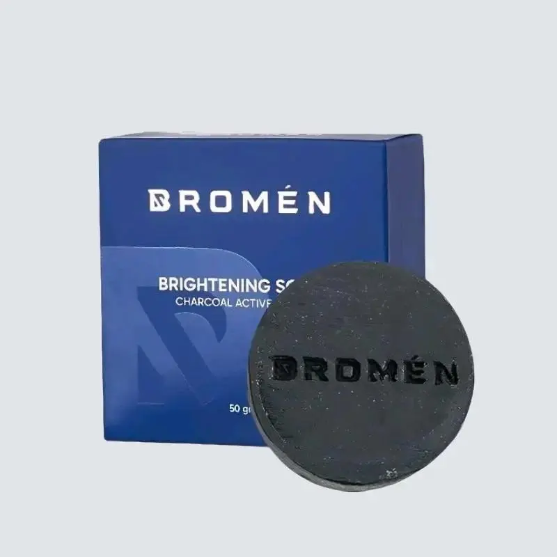 BROMEN Brightening Soap - Sabun Cuci Muka Pemutih Pria Mencerahkan Kusam Extract Komedo Pencerah Perawatan Berminyak Bruntusan Membersihkan Wajah