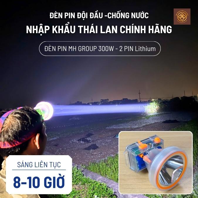  Đèn Pin Đội Đầu Thái Lan MH Group 300W – Dùng Liên Tục 10 Sáng Gom - Siêu Sáng - Chiếu Xa 250m Chống Nước & Chuyên Đi Rừng Đi Lặn 