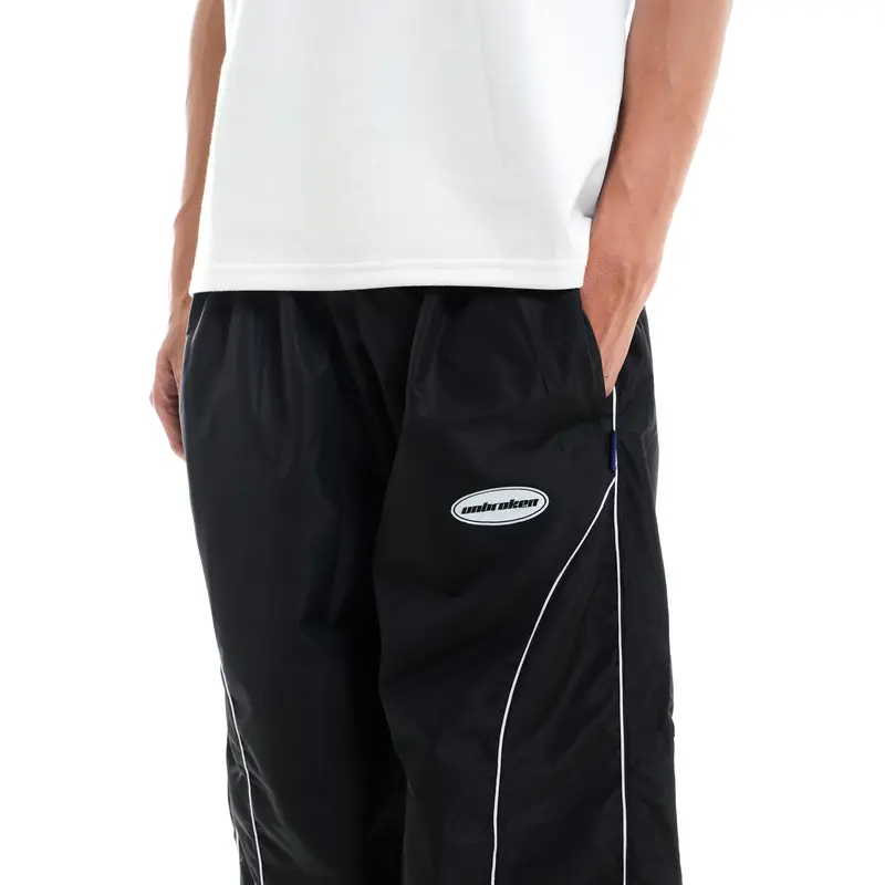 Unbroken Official Celana Parachute Stripe Panjang Loose Pants Hitam Basic Casual Dewasa Tebal Pria Distro baggy scena y2k lokal legged trousers sweatpants  Stretch  Straight Formal Pensil 5