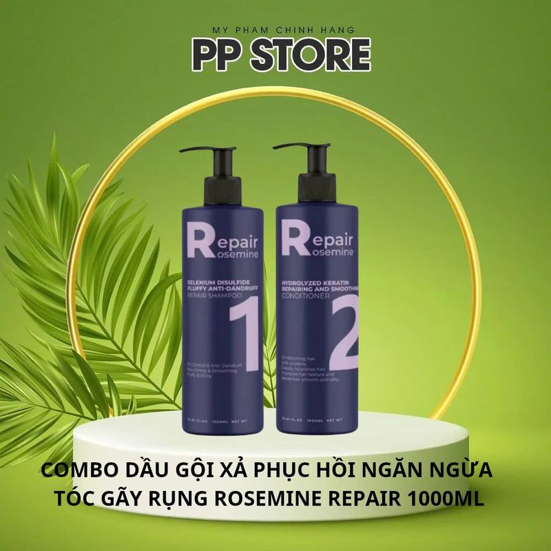  Combo Gội Xả Dầu gội đầu Rosemine Repair 1000ml 