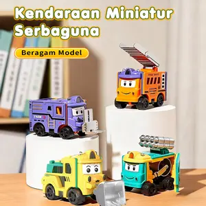 Mainan Edukatif Anak – Mobil Konstruksi Transformer Flip 2 in 1, Dorong Mundur & Berubah Bentuk