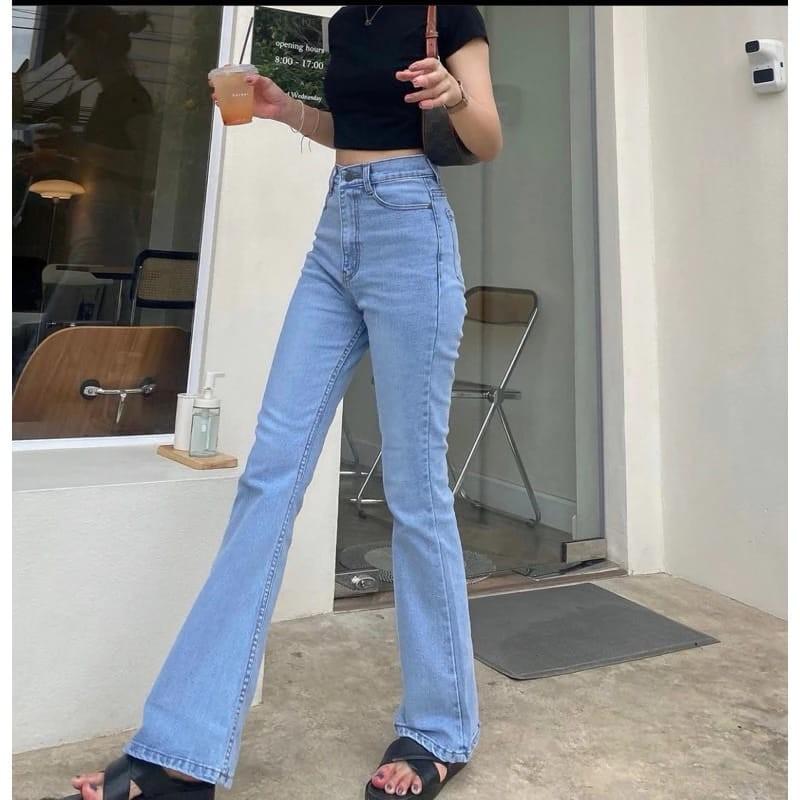 Product Introduction of SBL Highwaist Cutbray Jeans Wanita Kekinian Celana Denim Panjang Kerja Hitam Street Style Pas trendy jeans abu kehitaman combinasi hijau Nyaman Biru Muda 11