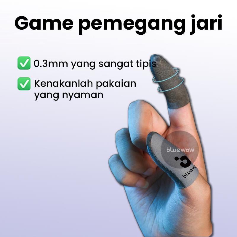 BlueWow Permainan Sarung Jempol Aksesoris Game Free Fire & Mobile Legends & PUBG 3d Ultra-thin 0.3mm Conductive Silver Fiber Fabric Smooth And Uninterrupted Sweat-proof Gaming Finger Gloves finger  game Wireless  Gamepad Joystick