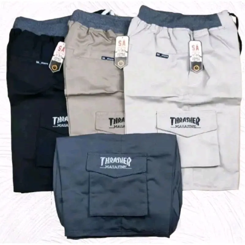 Promo 100 Ribu Dapat 4 Celana Pendek Cargo Casual Pria Shorts Bordir Kantong Tebal Nyaman 7