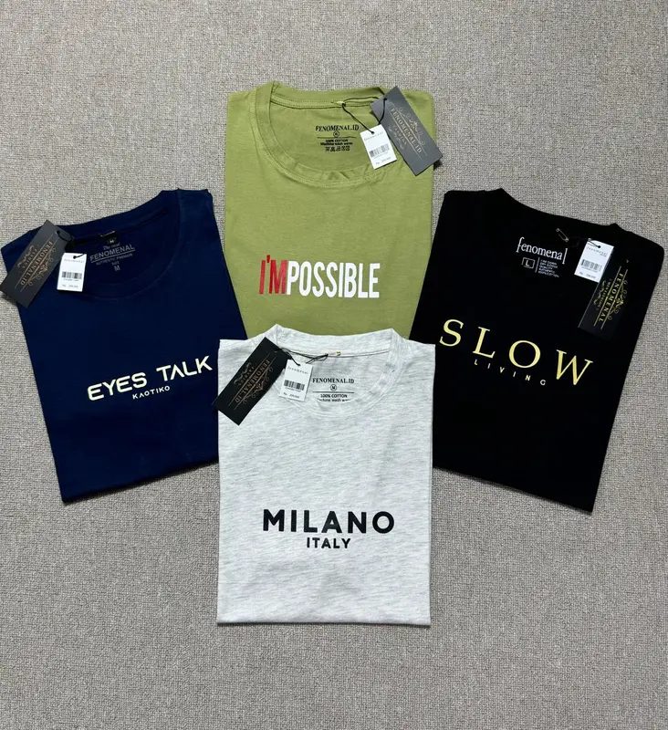 PAKET 3PCS KAOS DISTRO MOTIF SIMPEL BAHAN KATUN COMBED 28S 3