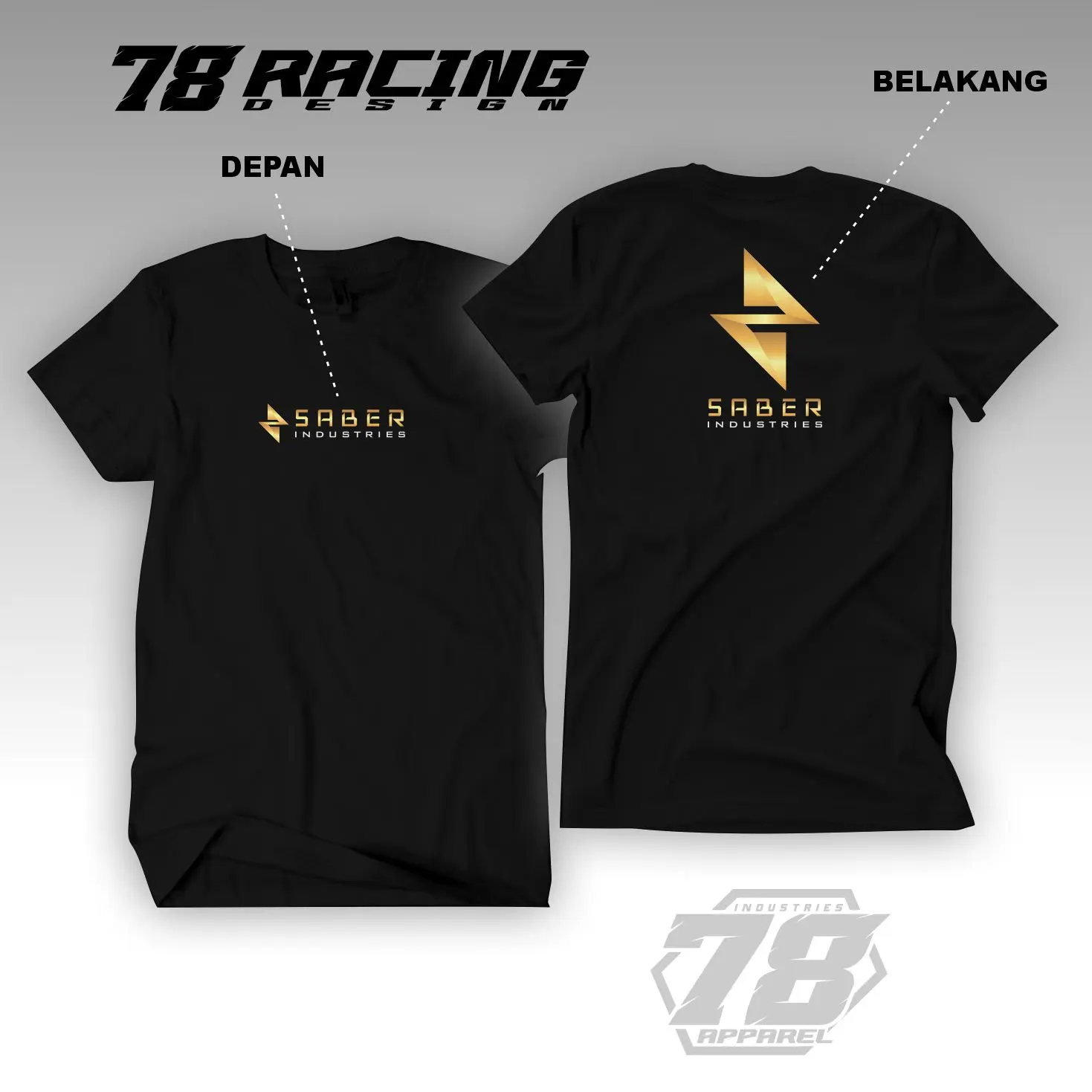 Baju Kaos Saber Industries v3 TShirt katun Combed 30s berkualitas tinggi bahan adem Saber Lighting