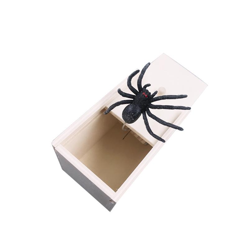Tricky toy scare wooden box spider scary little box spider prank ...