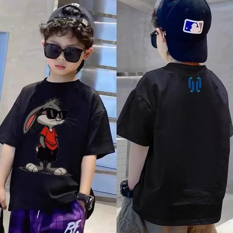 (BISA COD) KAOS ANAK KAOS DISTRO ANAK LENGAN PENDEK UNISEX LAKI PEREMPUAN MOTIF BUGS BUNNY USIA 2-12TAHUN