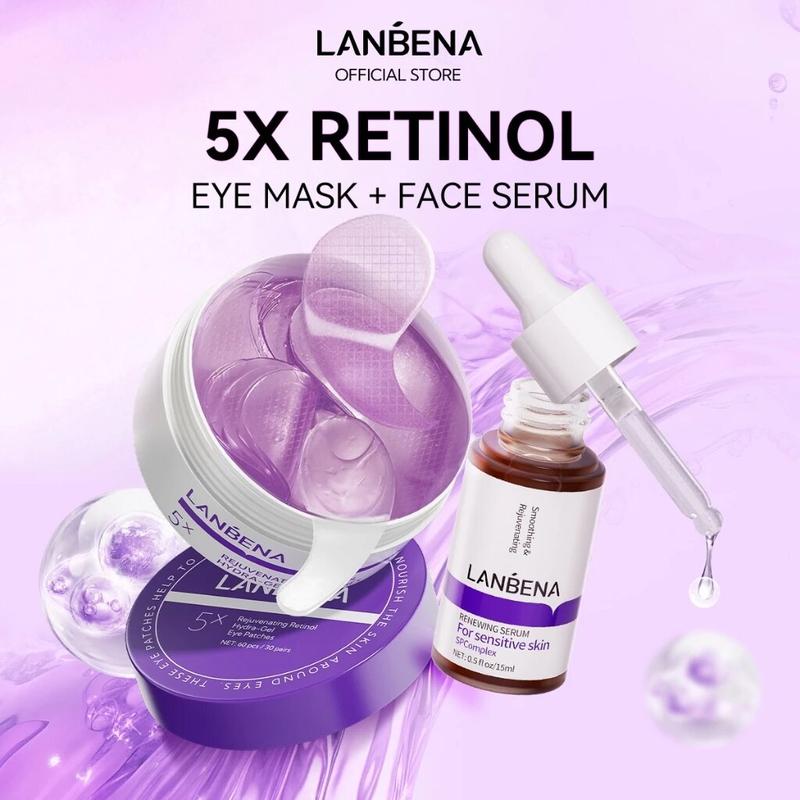 LANBENA Retinol Skincare Set Moisturizing Serum Reduces Eye Circles ...