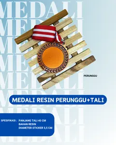 [Tanpa Sticker] Medali Resin Perunggu Plus Tali Penghargaan Lomba