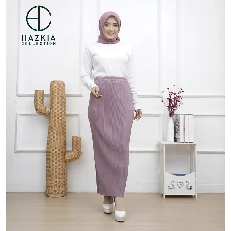 Rok Span / Rok Span Lidi / Rok Plisket Span Panjang / Bawahan Rok Fit to XXL / Rok Muslim Span / Bawahan Muslim 3