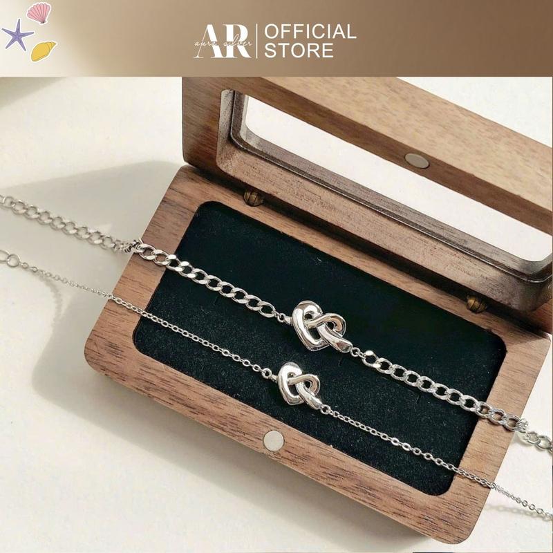 Vòng tay cặp bạc 925 lắc tay đôi nam nữ Sarang-Aura Silver-LĐ04