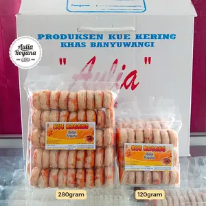 Kue Kacang Aulia Royana Original & Coklat Diameter 3cm Camilan Jadul Enak Khas Banyuwangi 280gr 120gr