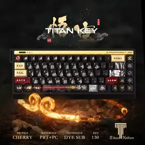 Titan Nation Black Myth Wukong Full Set 130 Keys Keycaps PBT + PC Cherry Profile