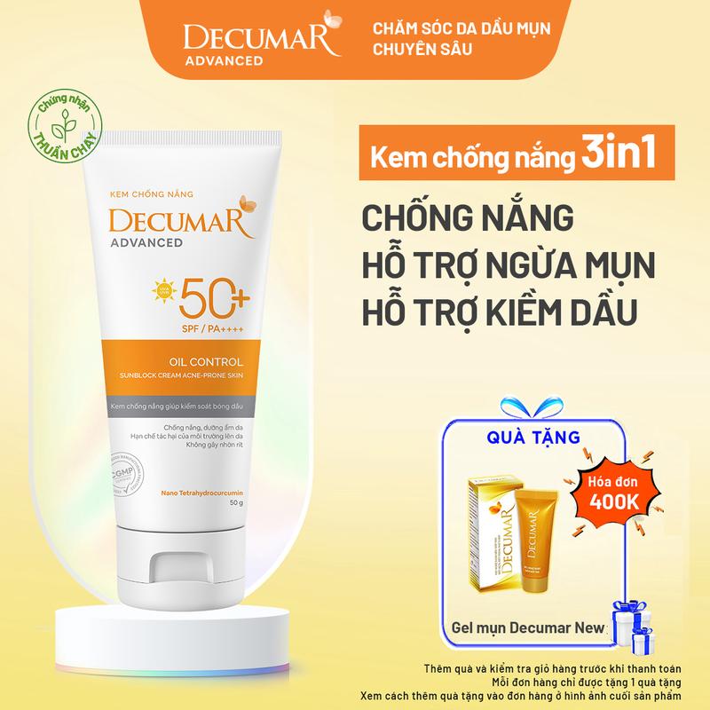 Kem Chống Nắng Hỗ Trợ Ngừa Mụn, Kiềm Dầu DECUMAR