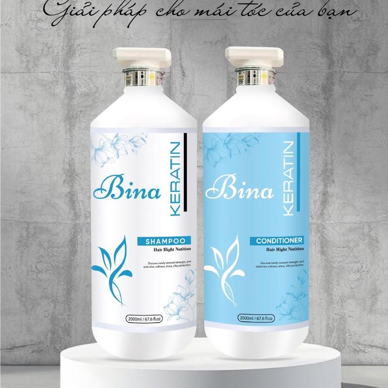  Dầu gội keratin BINA kích thích mọc tóc,giảm rụng giảm gàu ngứa  thơm lâu ,thơm nhiều phục hồi hư tổn 2000ml 1 chai 