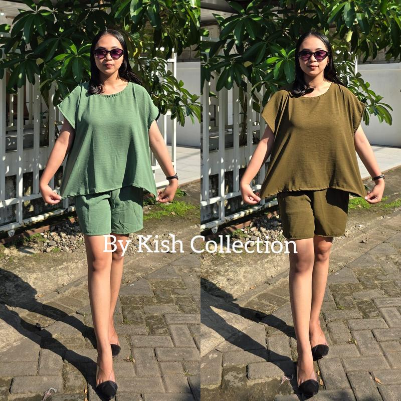 Babydoll Setelan Baju Tidur One Set Bali Baju Tidur Pendek Celana Piyama Wanita 2