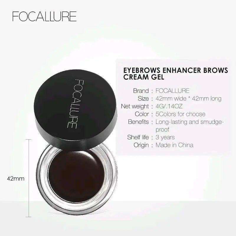 (NEW) Focallure Eyebrows Enchancer Brows Cream Gel Warna 04 Ash Brown -  Waterproof, High Pigment 4
