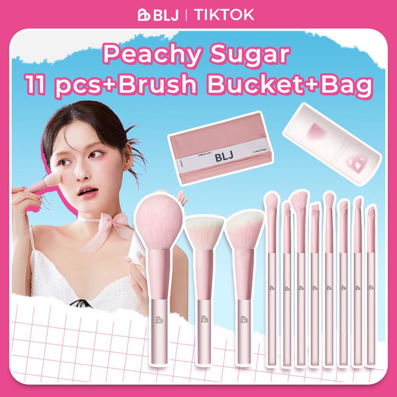 Bộ Cọ Trang Điểm, Màu Đường Đào, 11 Món, Sản Xuất Tại Việt Nam