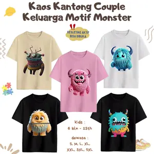 KAOS KANTONG COUPLE KELUARGA MOTIF MONSTER KIDS BY IMSTAR STORE