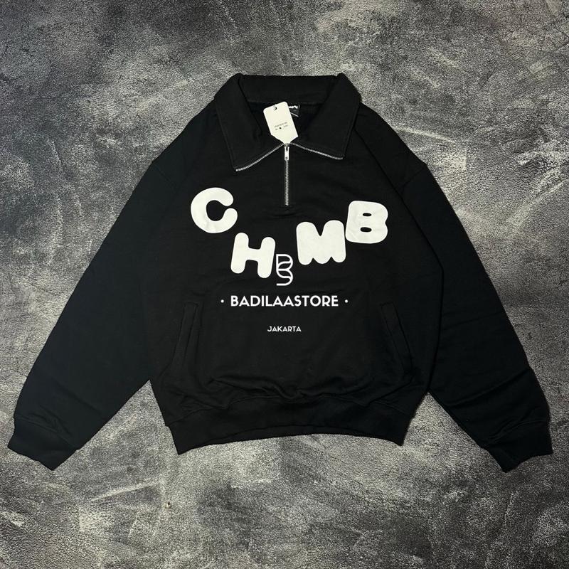 [ORIGINAL] CHAMBREDELAVAIN HALFZIP BLACK BOXY CUT CHMB BRAND NEW 0