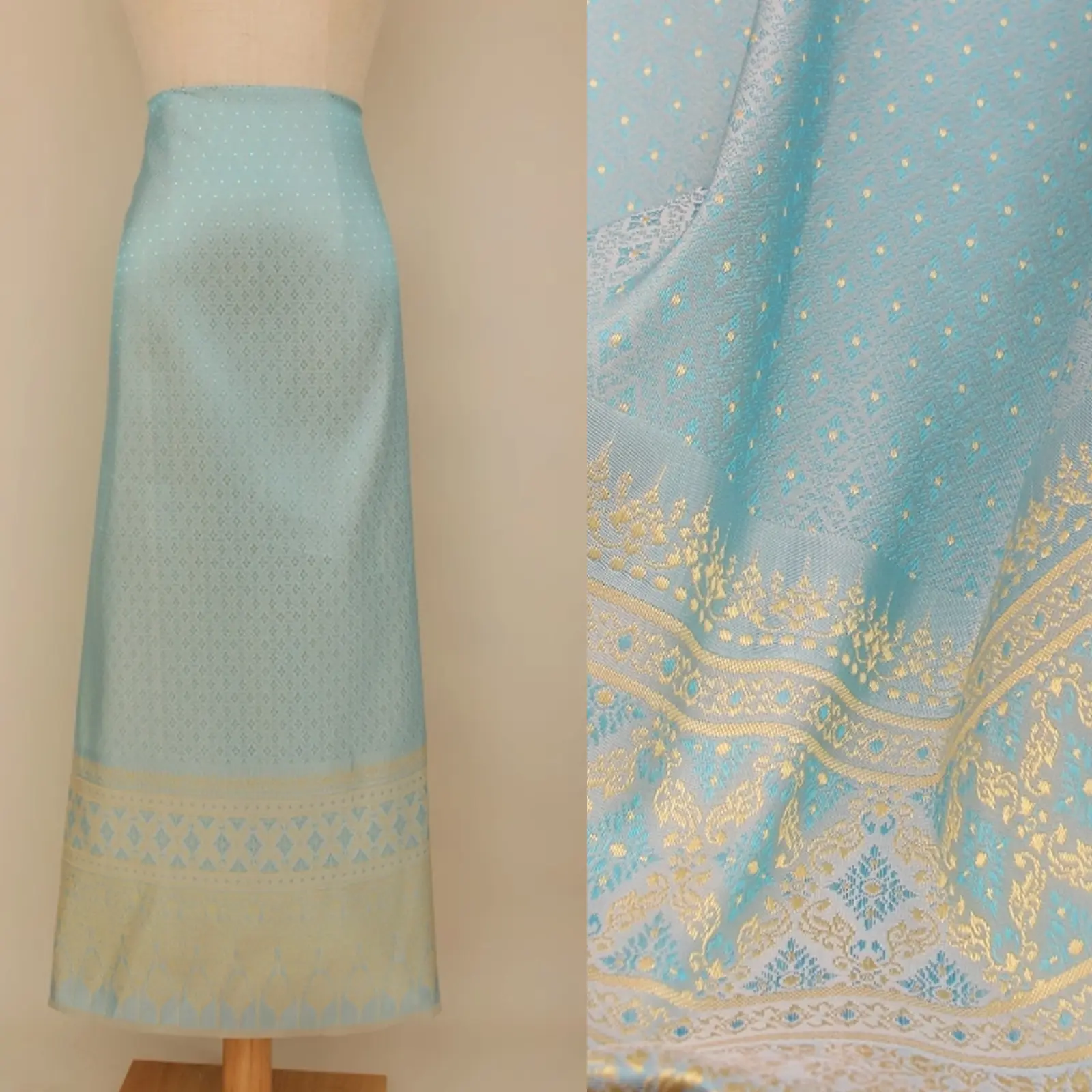 0.5×1m Jacquard Craft Linen and Cotton Material Clothing Fabric Southeast Asia Style Skirt Tube Skirt Making Fabrics
