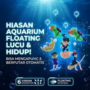 Hiasan Aquarium Patung Penyelam Bahan PVC Mengapung/Mengambang Lucu Karakter Unik Floating