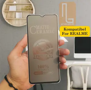 Anti Gores Ceramic Spy For Realme 2 3 3i 5 5S 5i 6 7 8 9 C1 C2 C3 C11 C12 C15 C17 C20 C20A C51 C53 C21 C25 C25S C30 C30S C31 C33 C35 C55 Narz0 Pelindung Layar Tempered Glass Privacy Lentur