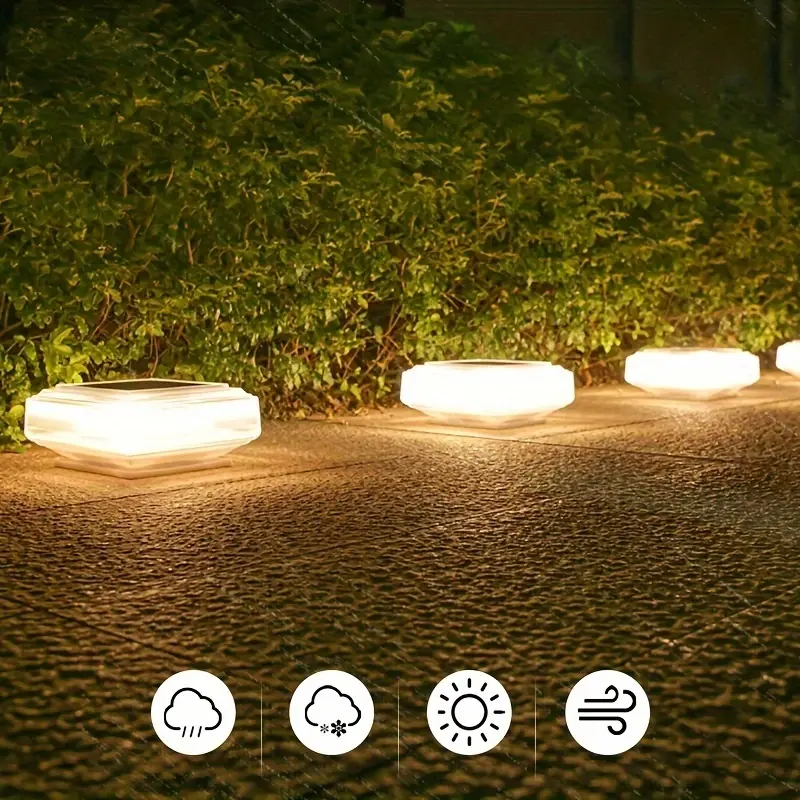 lampu solar Lampu Taman Tenaga Surya Lampu pos baterai surya Remote Sensor Light LED Anti Air IP67 2