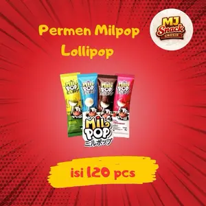 Permen MiL PoP Aneka Rasa Susu Isi 120pcs Lollipop Variasi Anek Rasa  Candy Food Snack