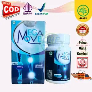 Megamove Obat Nyeri Sendi Herbal Alami Halal BPOM Original 30 Kapsul 500mg untuk Asam Urat & Pengapuran