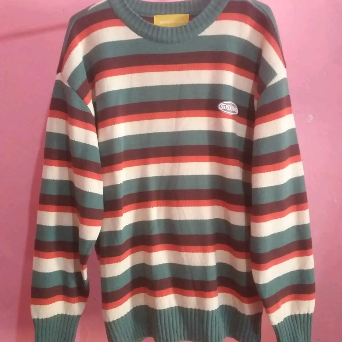 Sweater rajut rainbow dark wanita korean style