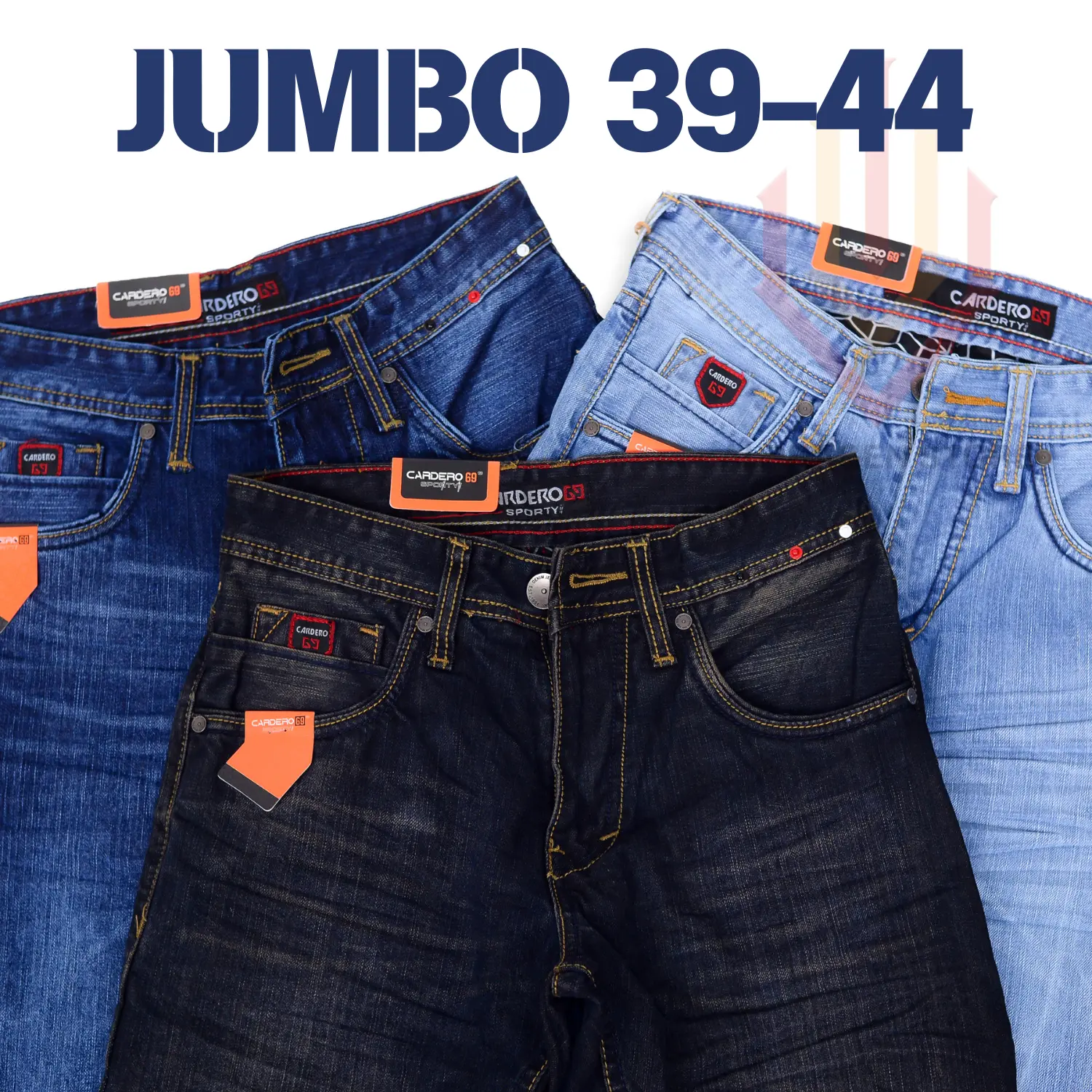 Celana Jeans Pria JUMBO CARDERO 69 Panjang Variasi Ringkel Selved Denim Cowok
