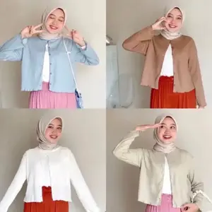 Cardigan rajut wafle premium/Korean style/crop top kekinian