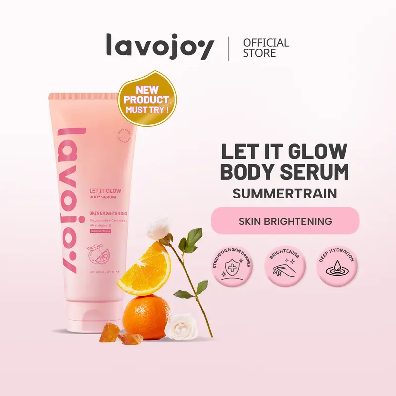 【MUST HAVE】 lavojoy Let It Glow Body Serum Skin Brightening Upgraded Version | Body Lotion untuk Mencerahkan dan Melembabkan kulit dengan Niacinamide + Ceramide + Vitamin E 0