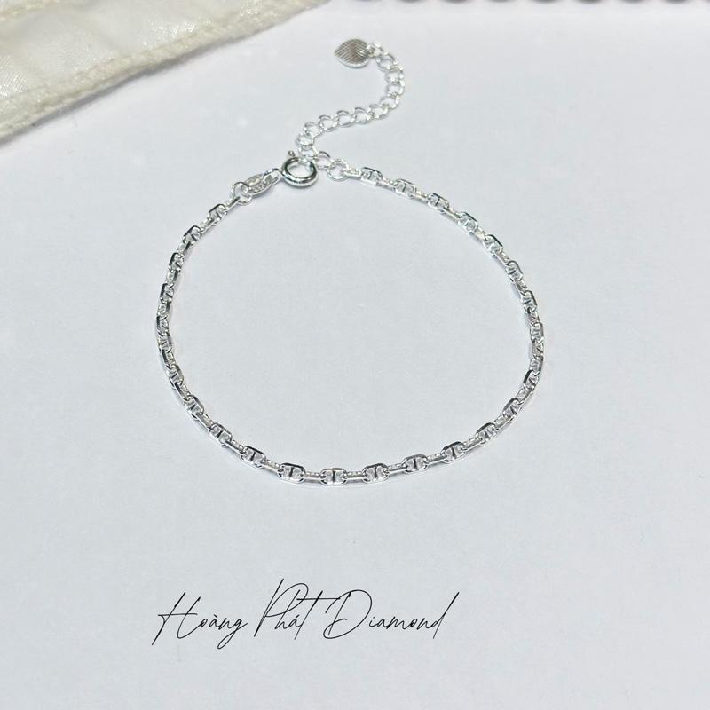 [ Hoàng Phát ] Phụ Kiện Lắc Tay Bạc Ý 925 Mắc Xích Chữ D 2li5 Kiểu Dáng Basic Thời Trang Phù Hợp Cho Cả Nam Và Nữ (LT164) KHÔNG XI KIM