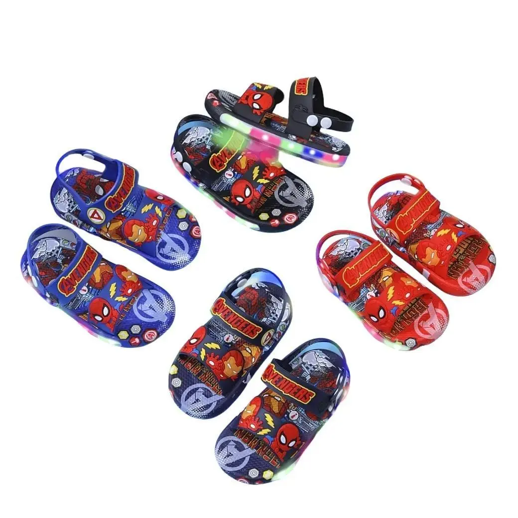 Sepatu Anak cowok LED nyala 6bln-7thn | Sandal Sepatu Anak spiderman LED 082-k1 | Sepatu LED Anak Karet Jelly Empuk laki-laki