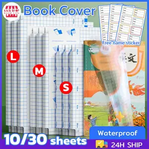 10 Sheets Transparent Self adhesive Book Wrapper Protective Cover Waterproof Film Diamond Wrap S/M/L