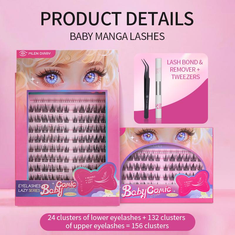  Lông Mi Anime Nhật Ký Mlen Phong Cách Anime Tự Làm Nối Mi D Curl 10-14Mm Với Dưới Lông Mi Bộ Keo Nâng Cấp Mới Bao Gồm Chất Tẩy 